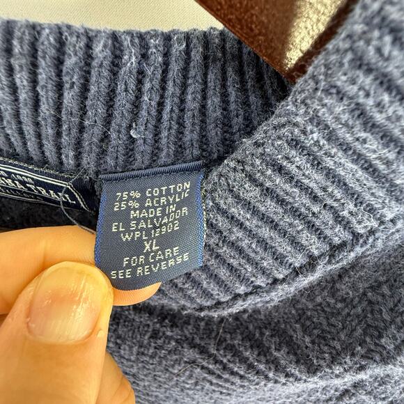 Vintage 90s Susquehanna Trail Sweater Mens XL Navy Blue Knit Crewneck Pullover - Picture 5 of 5